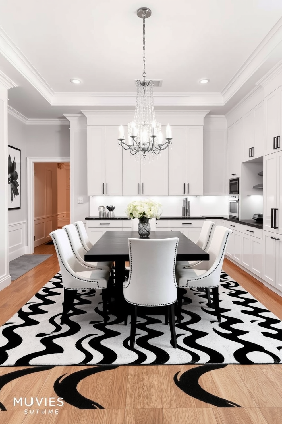 Black And White Dining Room Design Ideas 10