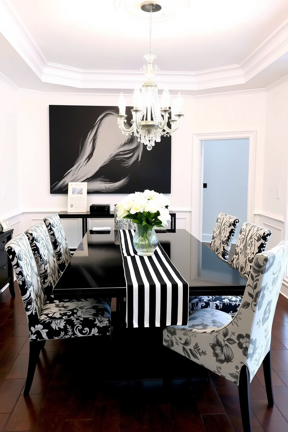 Black And White Dining Room Design Ideas 13