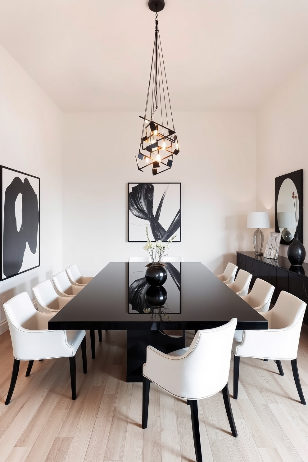 Black And White Dining Room Design Ideas 14