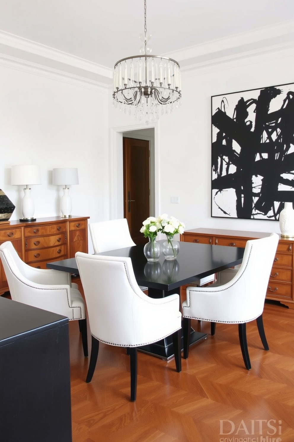 Black And White Dining Room Design Ideas 15