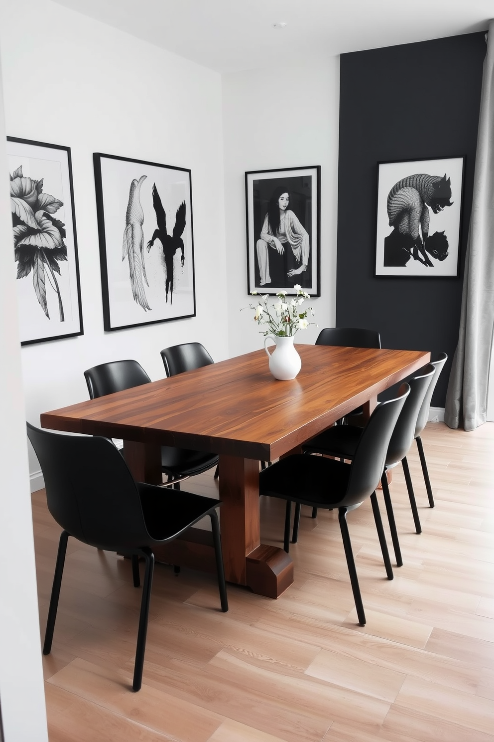 Black And White Dining Room Design Ideas 16