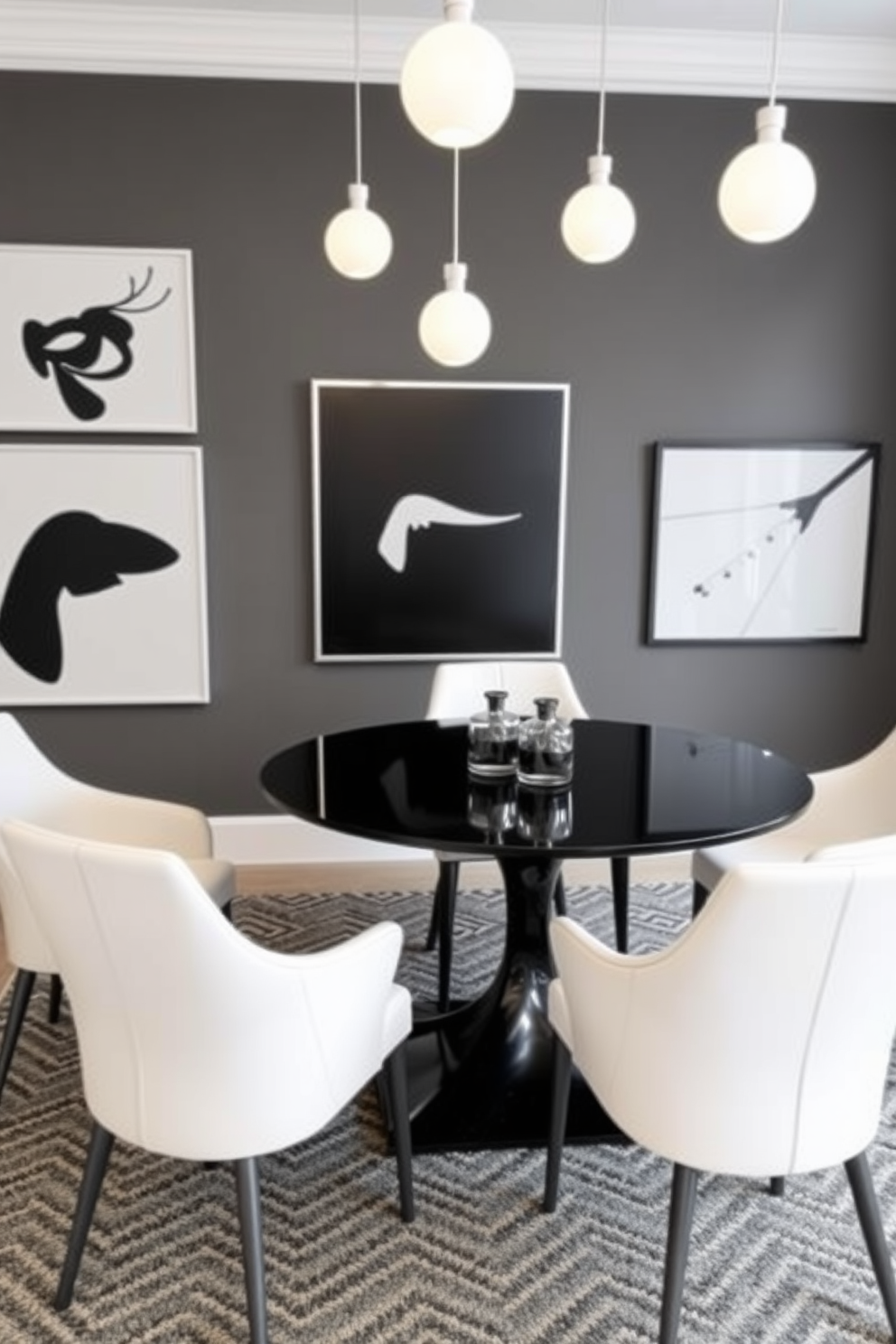 Black And White Dining Room Design Ideas 17