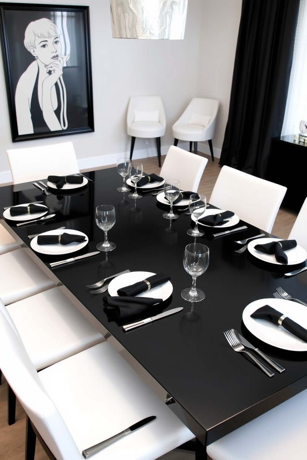 Black And White Dining Room Design Ideas 18