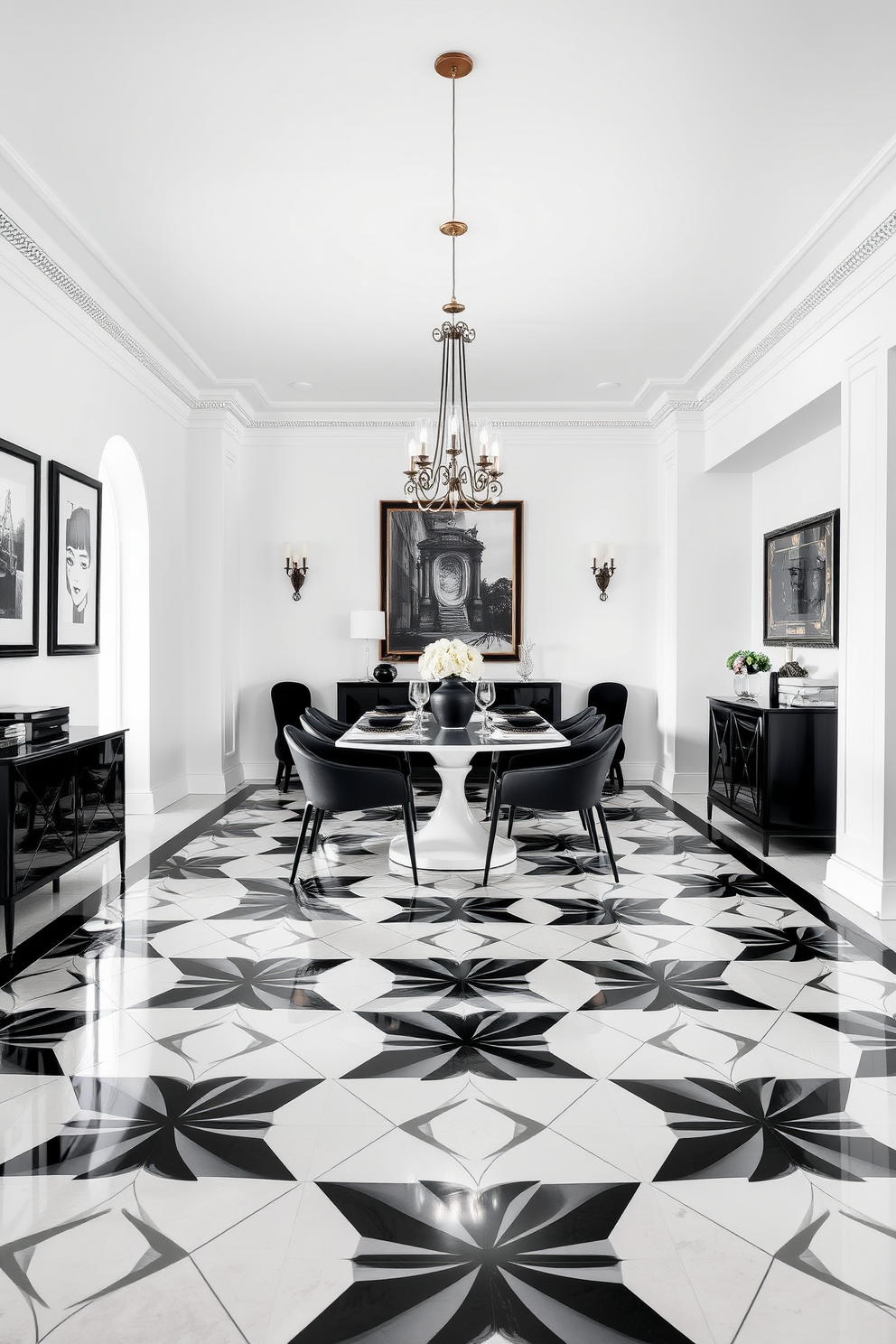 Black And White Dining Room Design Ideas 21