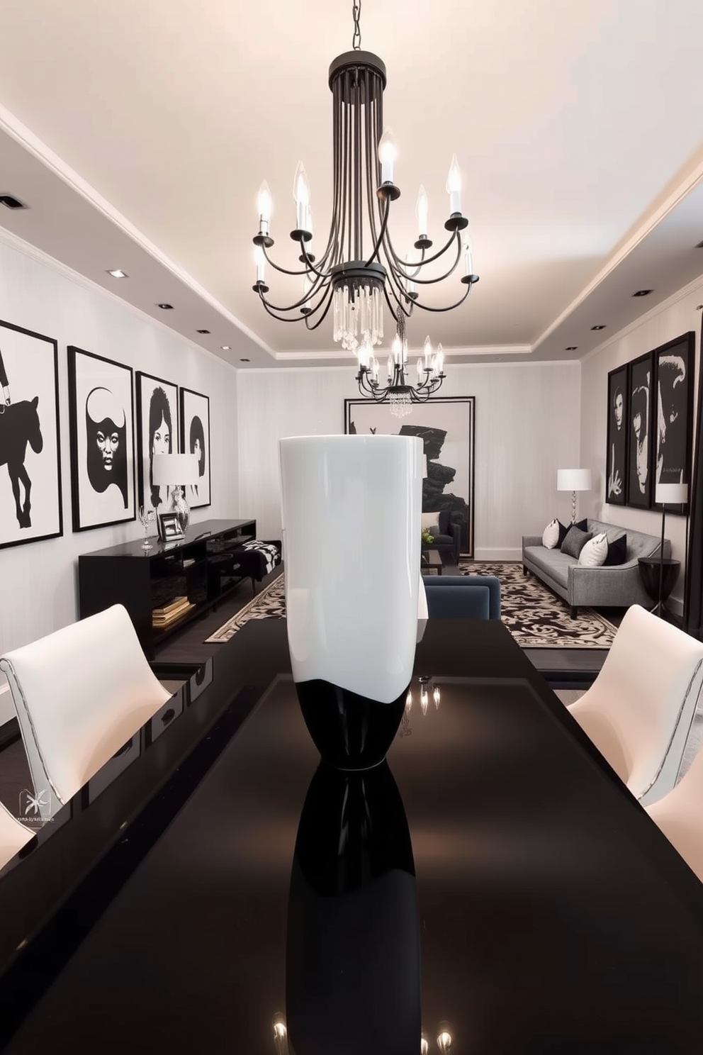 Black And White Dining Room Design Ideas 22