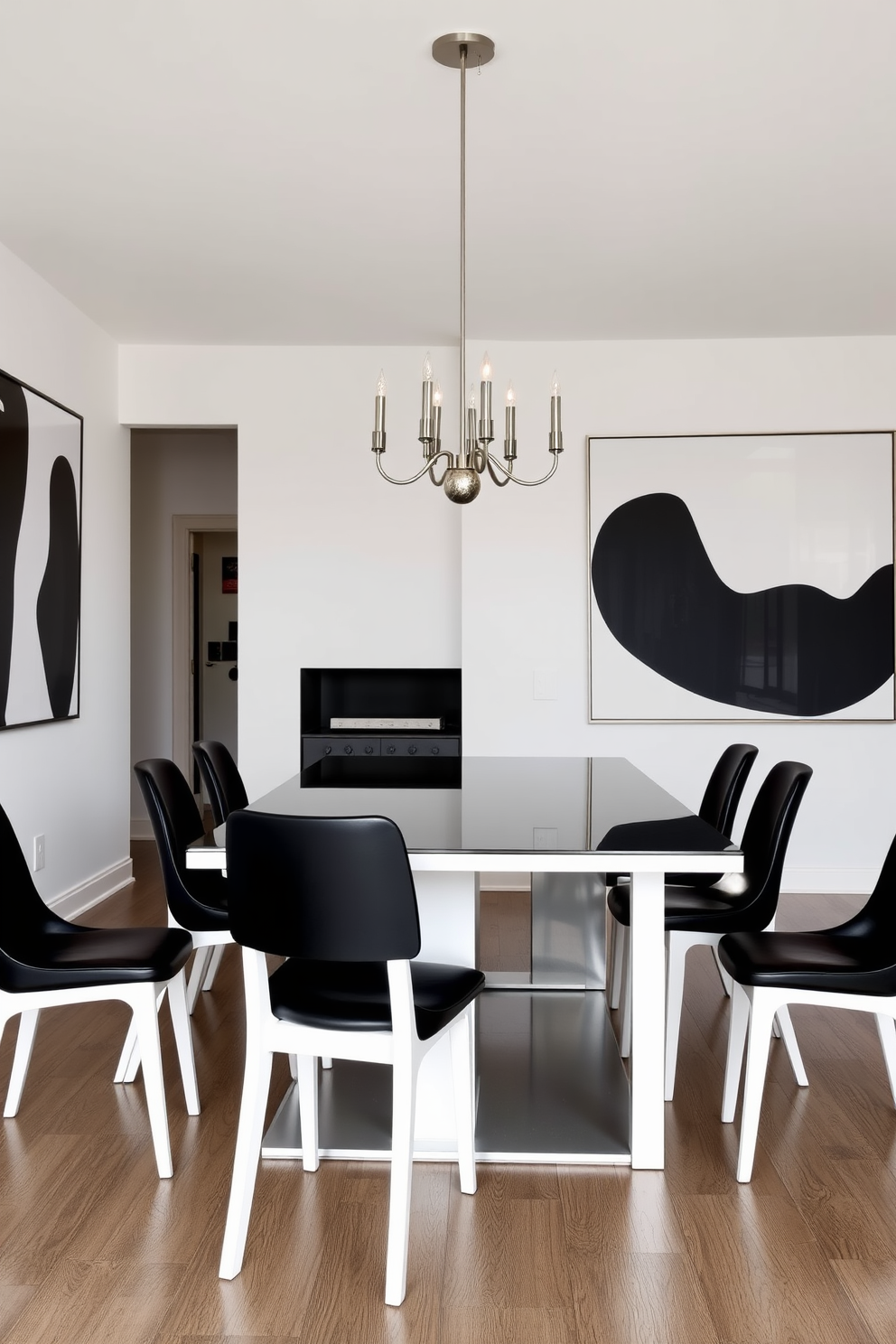 Black And White Dining Room Design Ideas 24