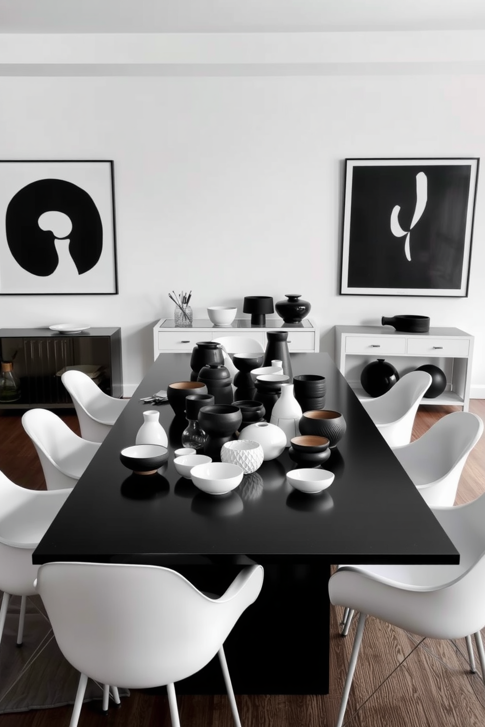 Black And White Dining Room Design Ideas 25