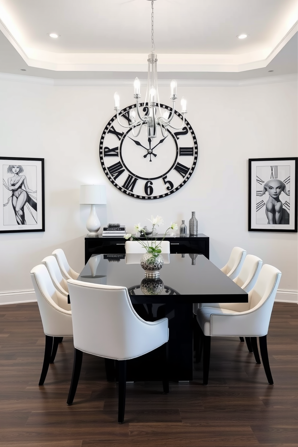 Black And White Dining Room Design Ideas 26