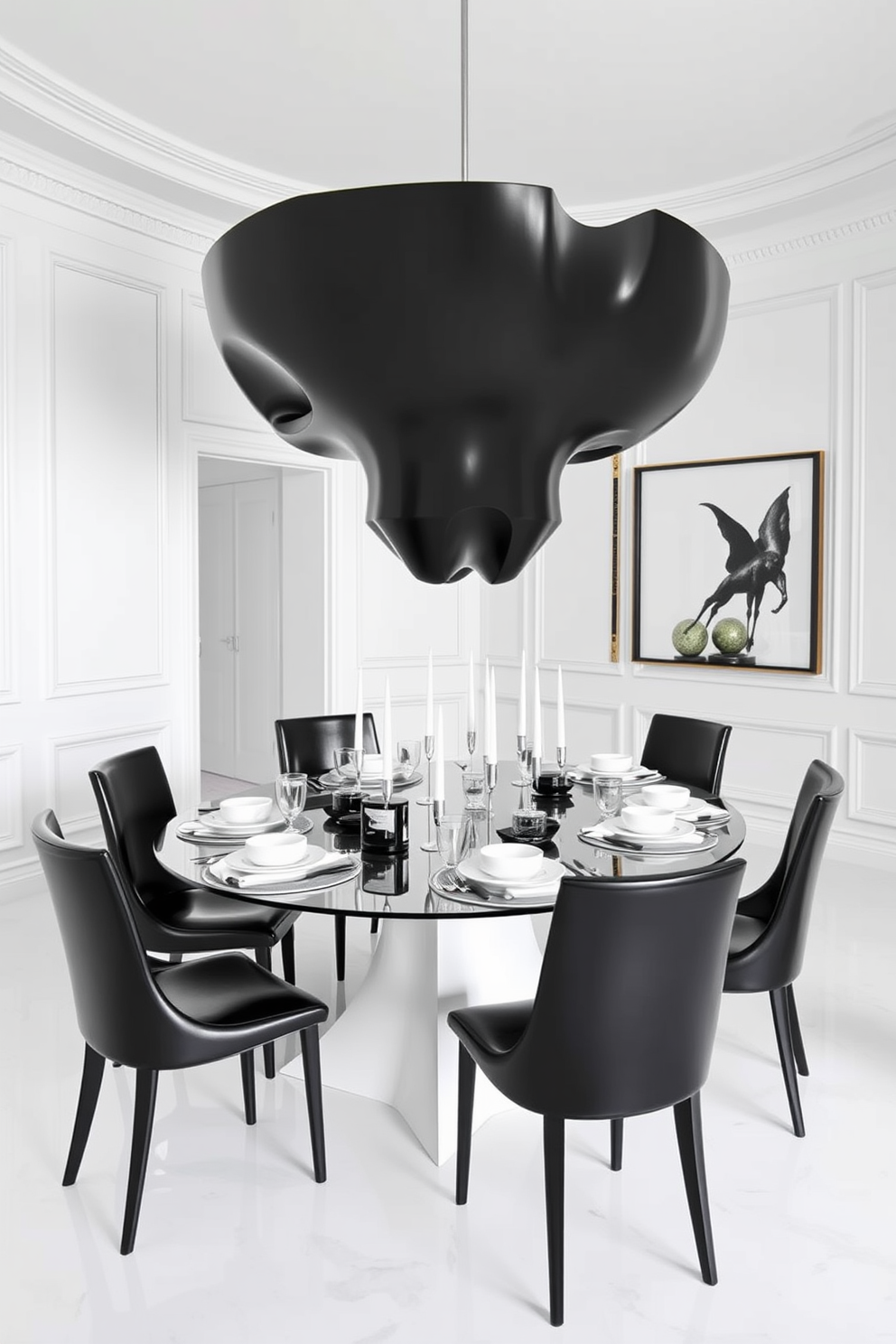 Black And White Dining Room Design Ideas 27