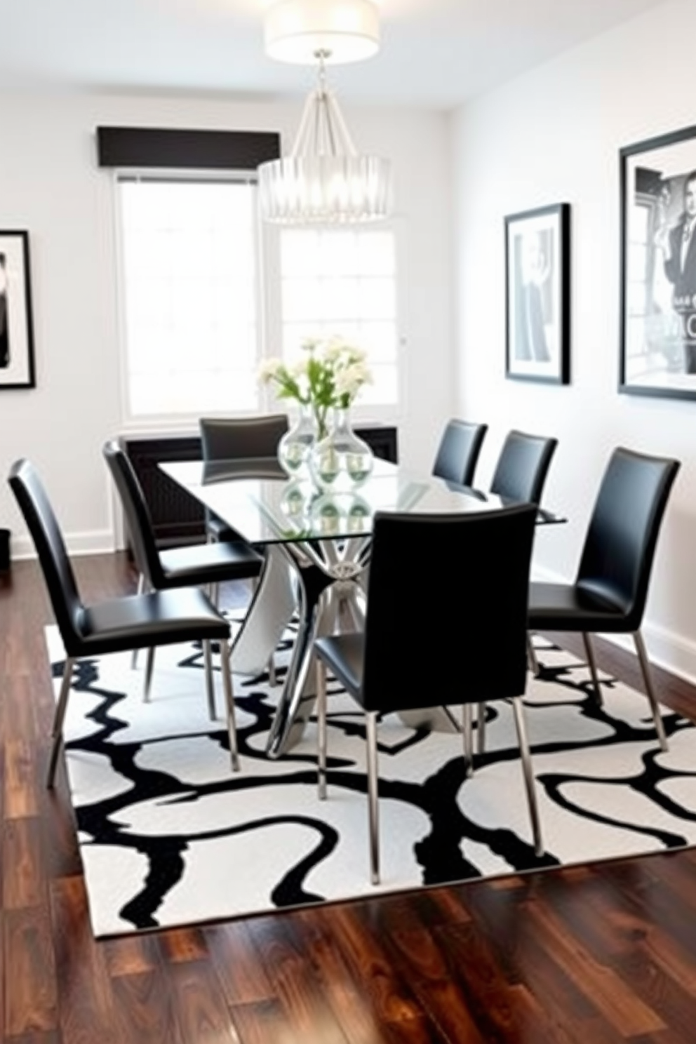 Black And White Dining Room Design Ideas 28