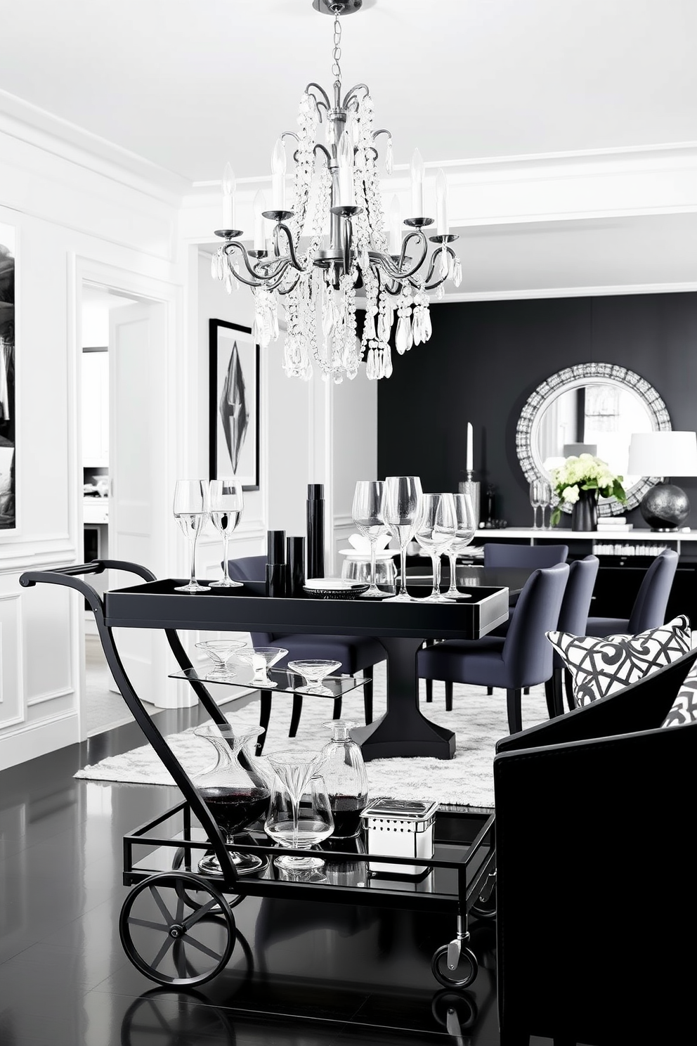 Black And White Dining Room Design Ideas 30