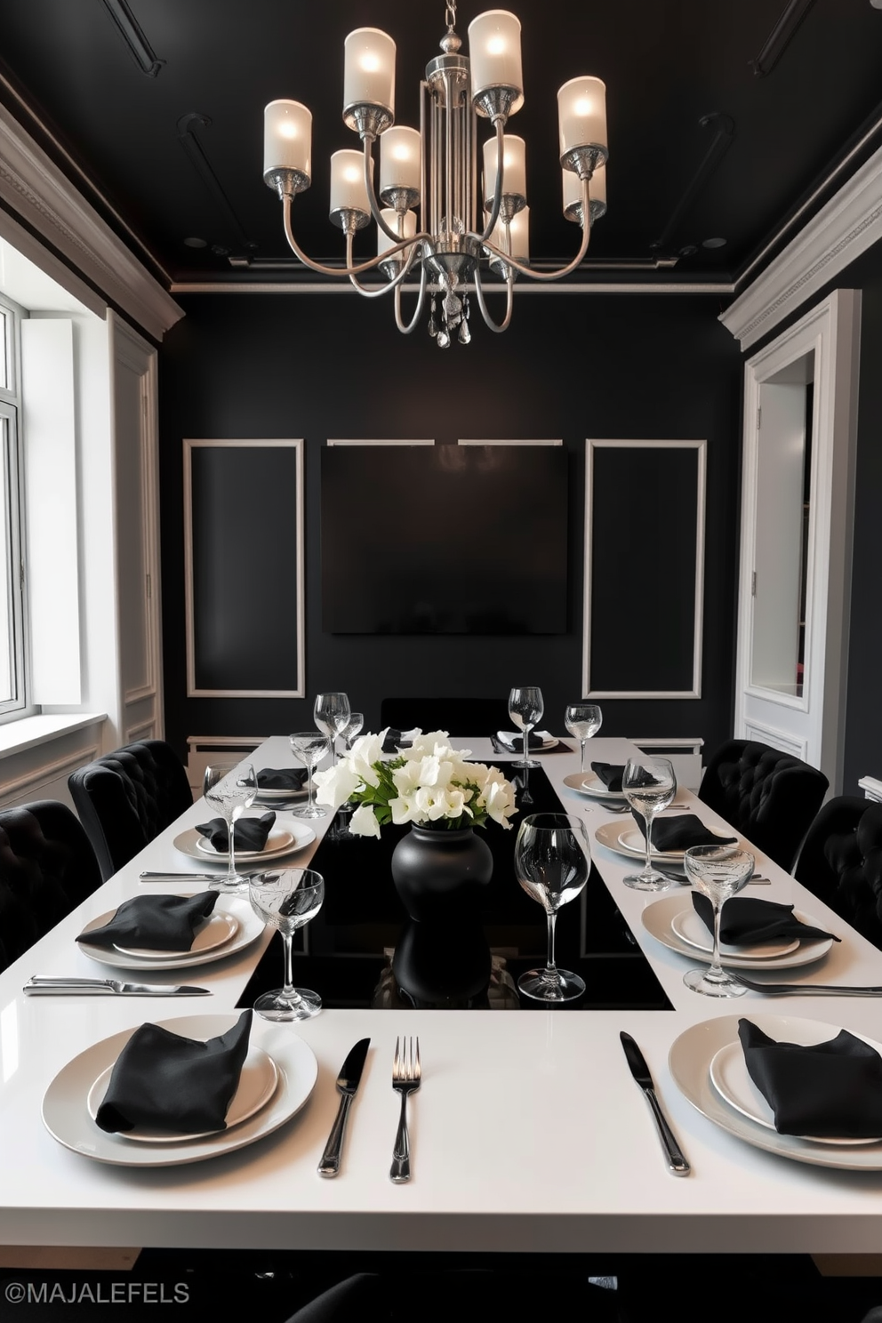 Black And White Dining Room Design Ideas 6