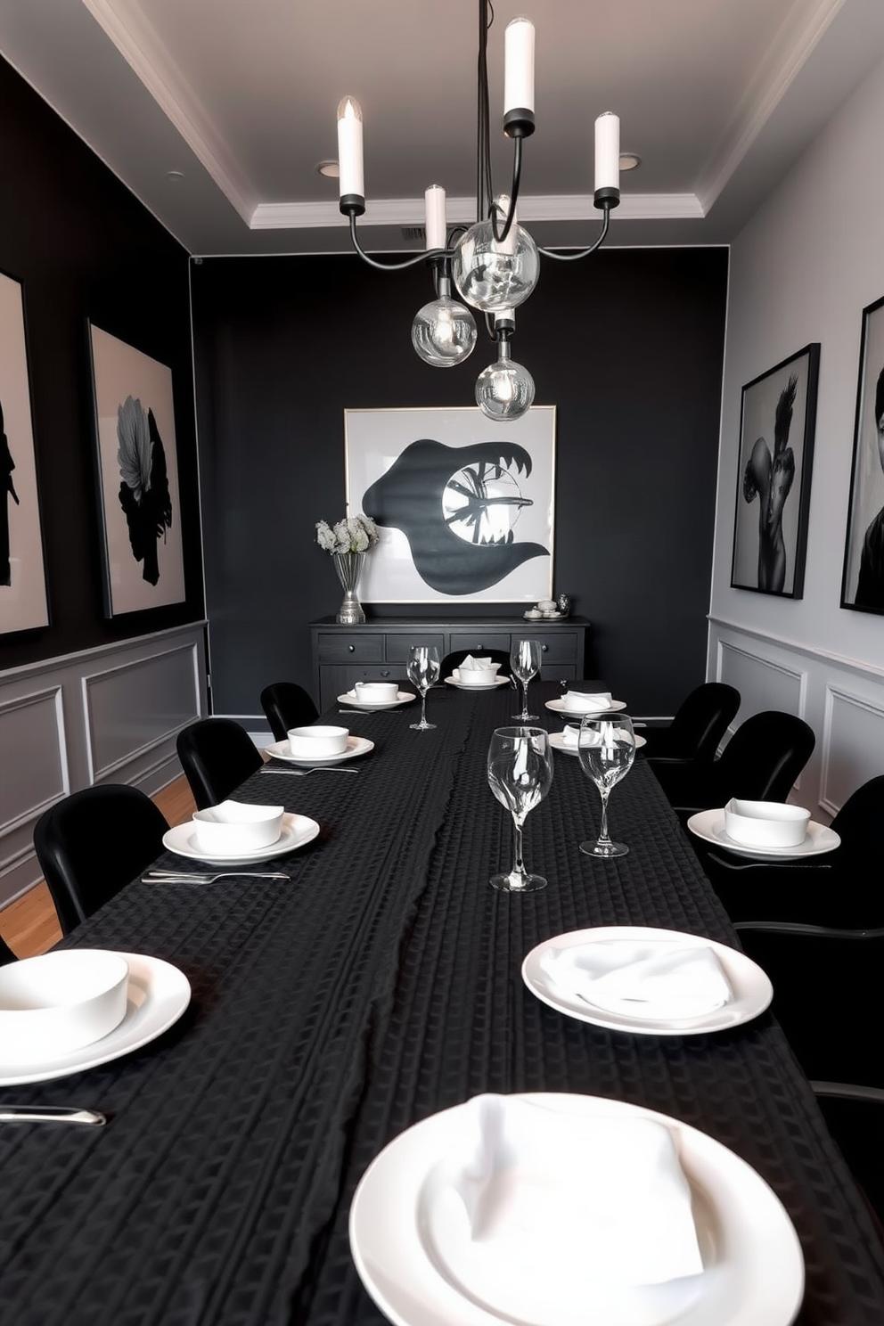 Black And White Dining Room Design Ideas 7