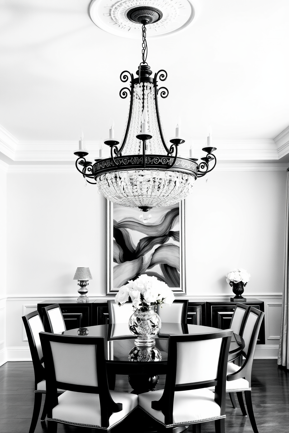 Black And White Dining Room Design Ideas 8