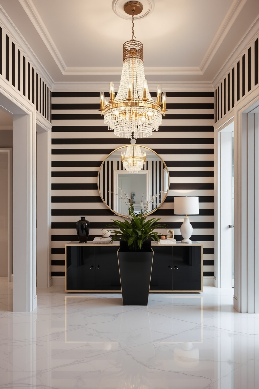 Black And White Foyer Design Ideas 1