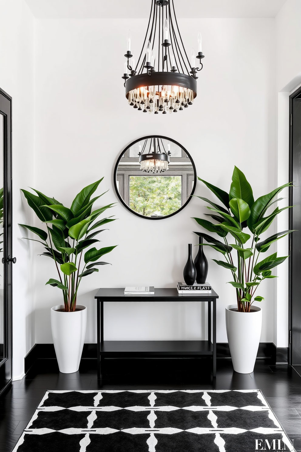 Black And White Foyer Design Ideas 10