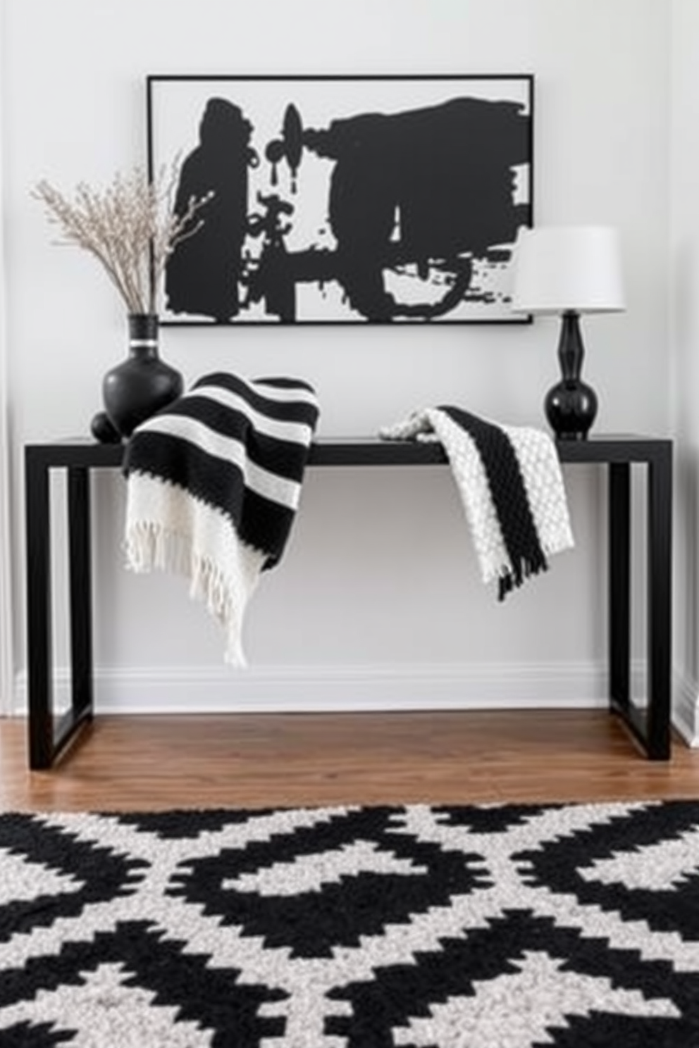 Black And White Foyer Design Ideas 11