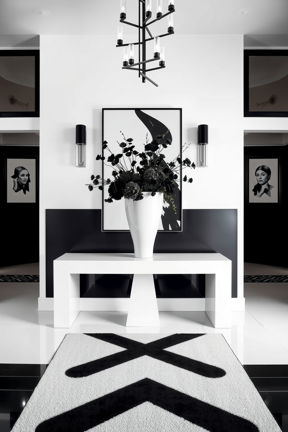 Black And White Foyer Design Ideas 14