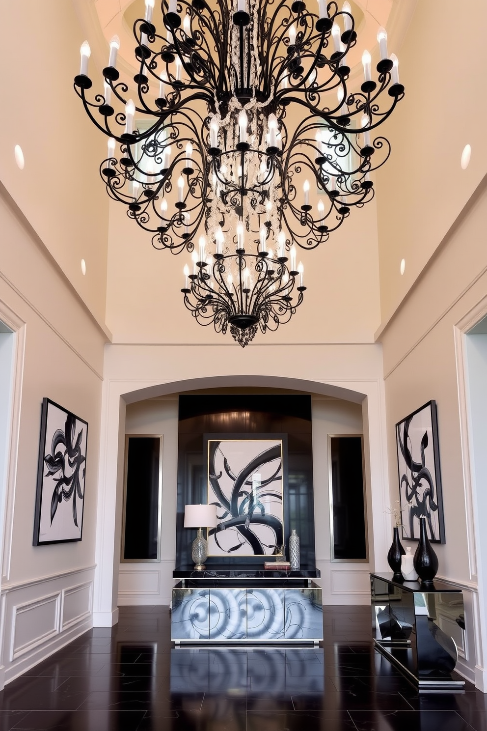 Black And White Foyer Design Ideas 16