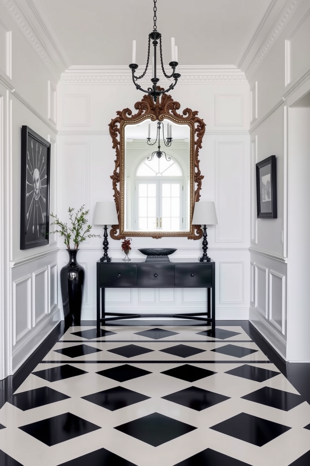 Black And White Foyer Design Ideas 18