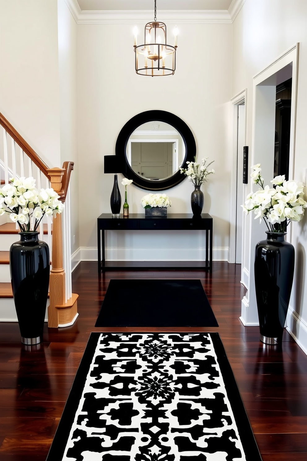 Black And White Foyer Design Ideas 19