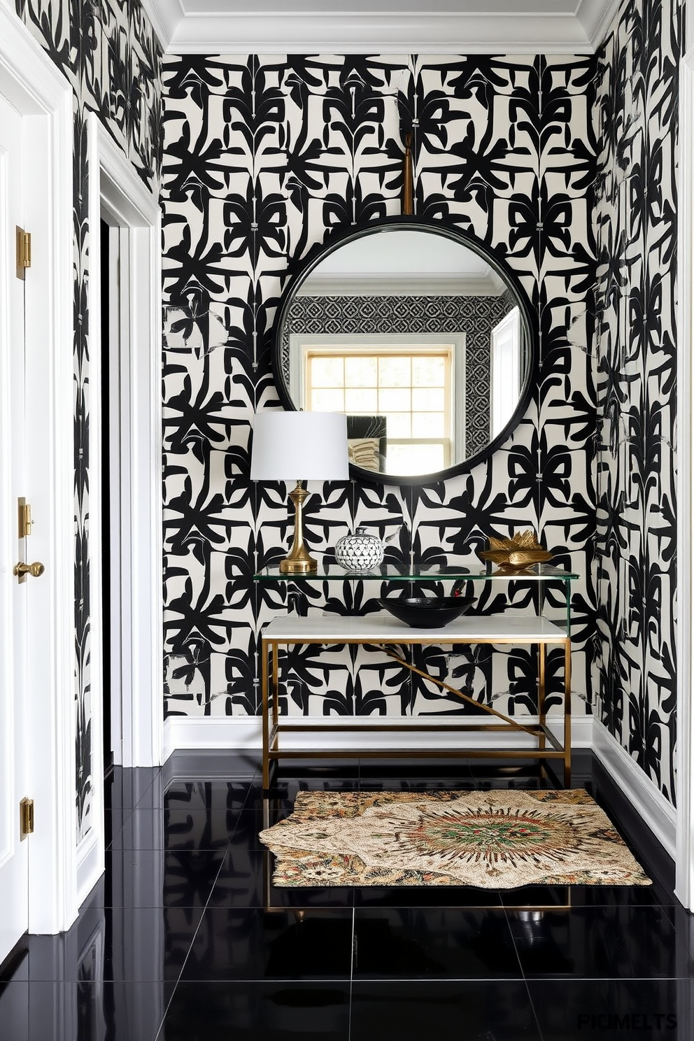 Black And White Foyer Design Ideas 23