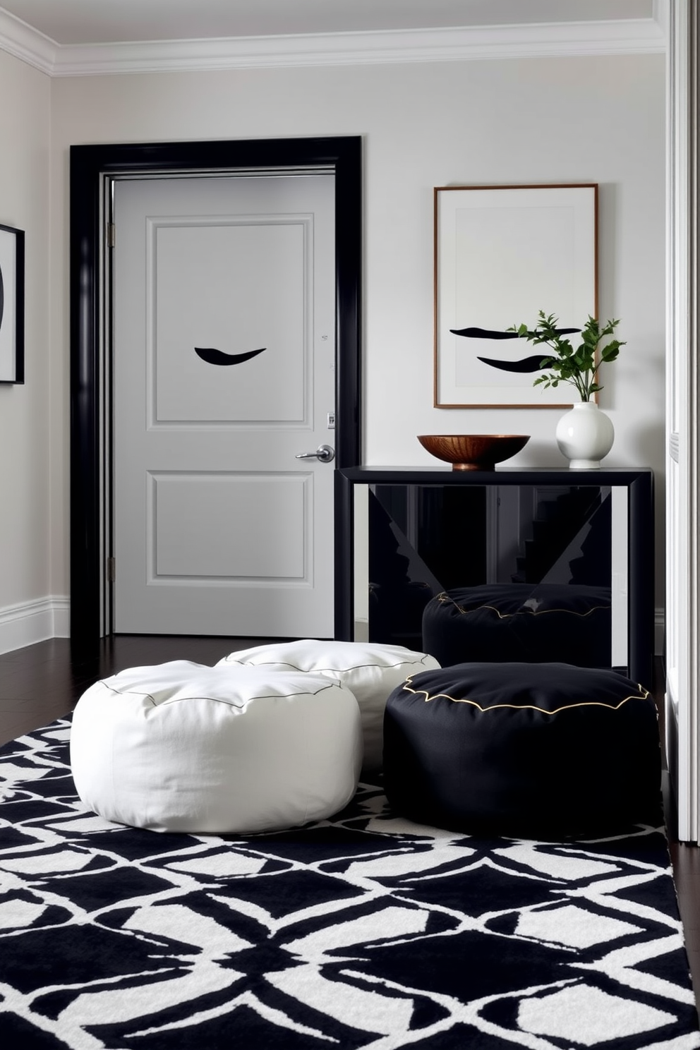 Black And White Foyer Design Ideas 30