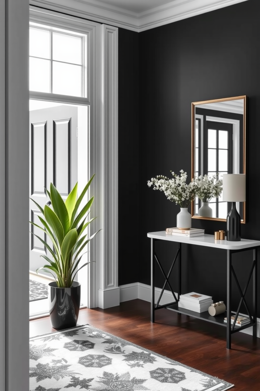 Black And White Foyer Design Ideas 5