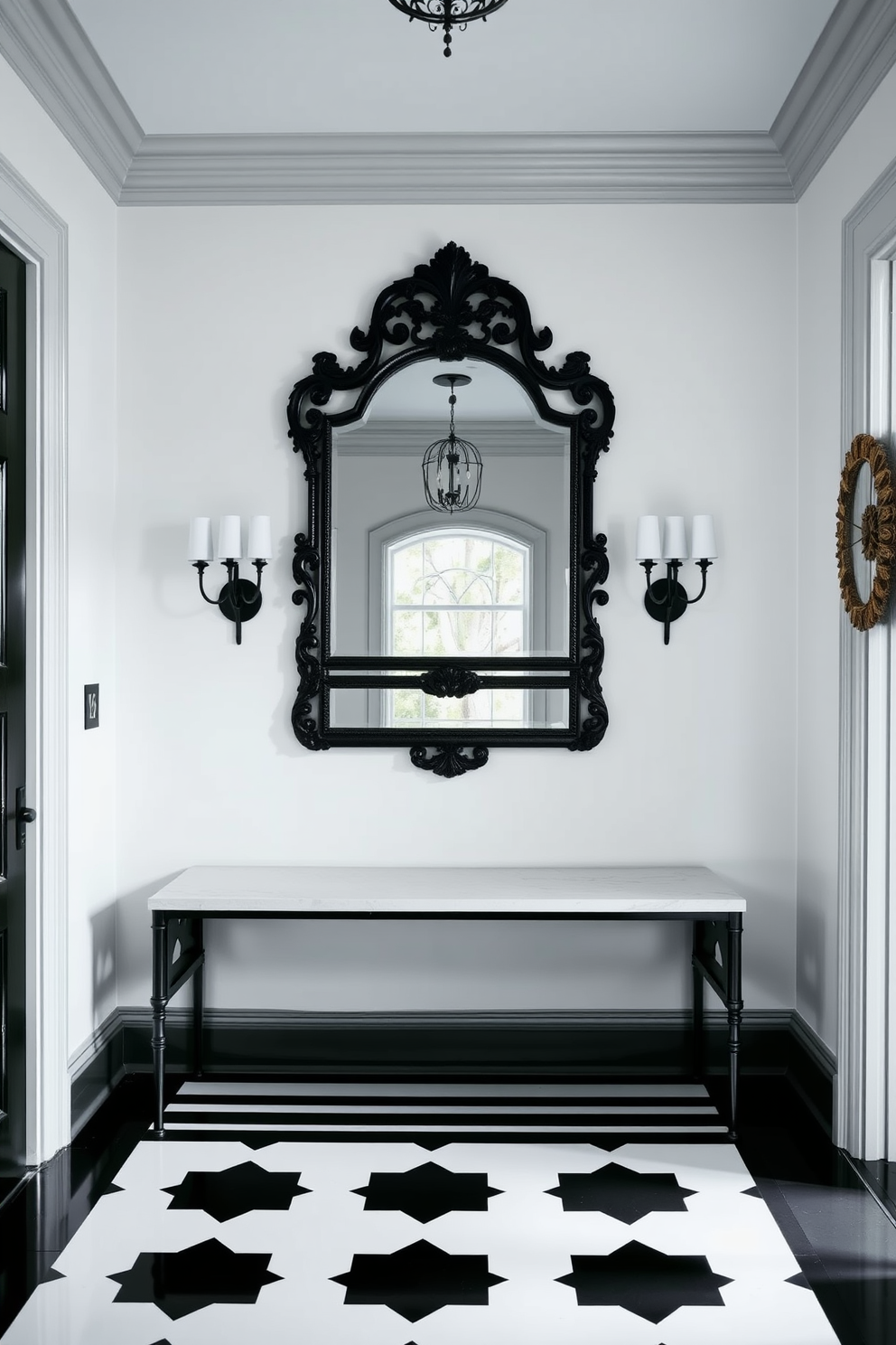 Black And White Foyer Design Ideas 8