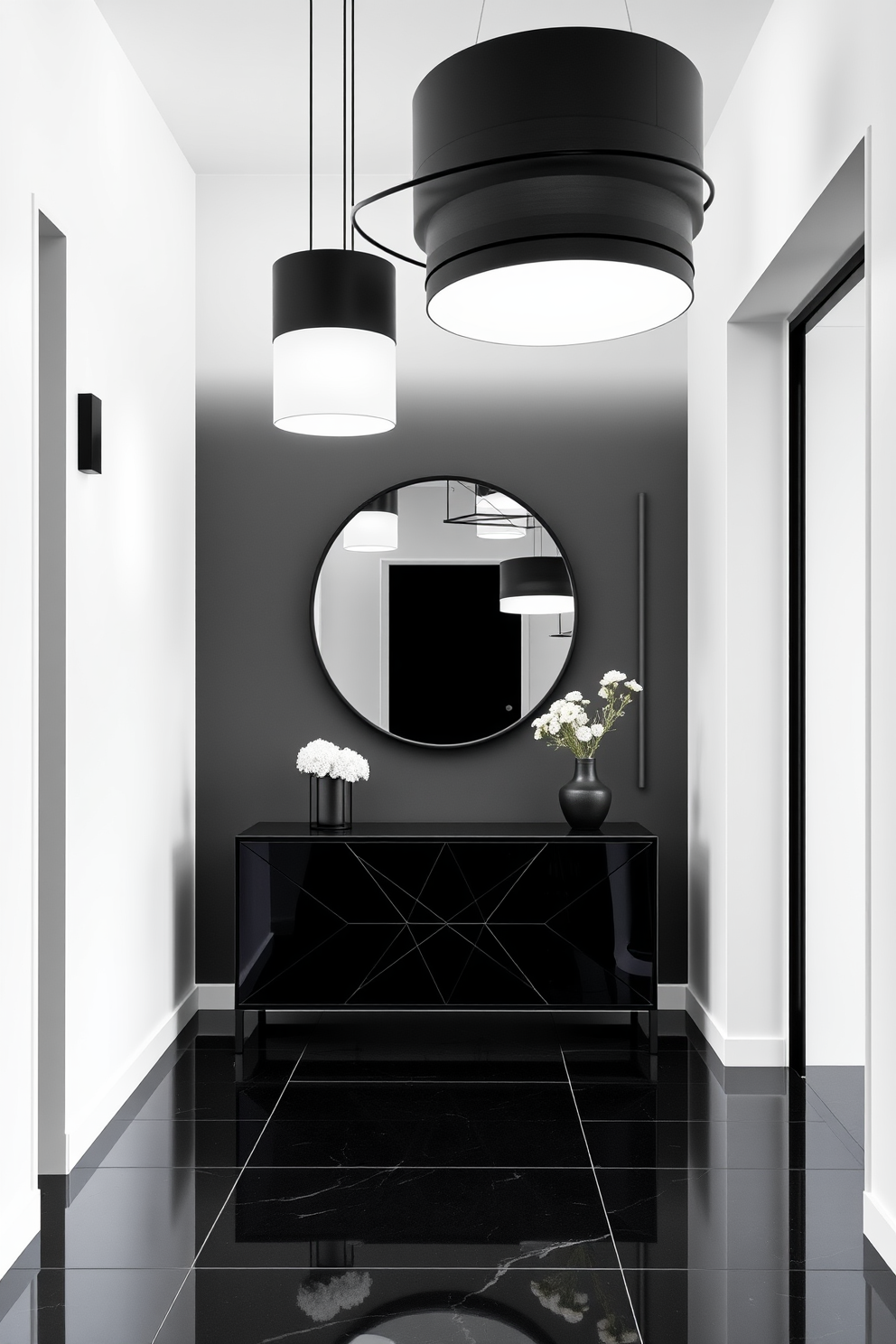 Black And White Foyer Design Ideas 9