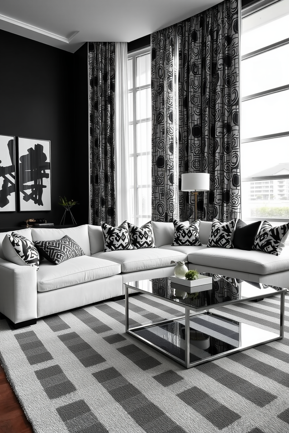 Black And White Living Room Design Ideas 17