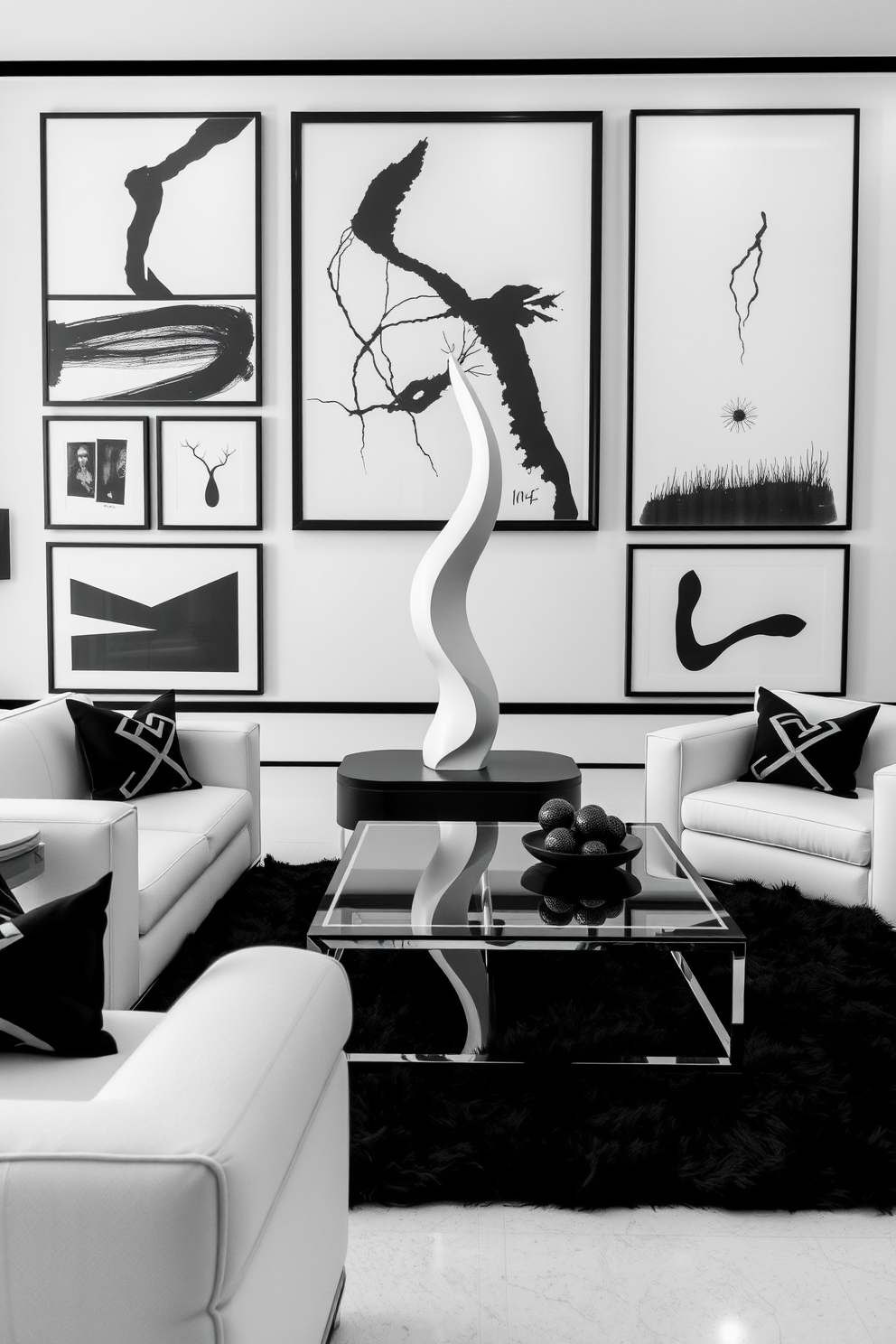 Black And White Living Room Design Ideas 22