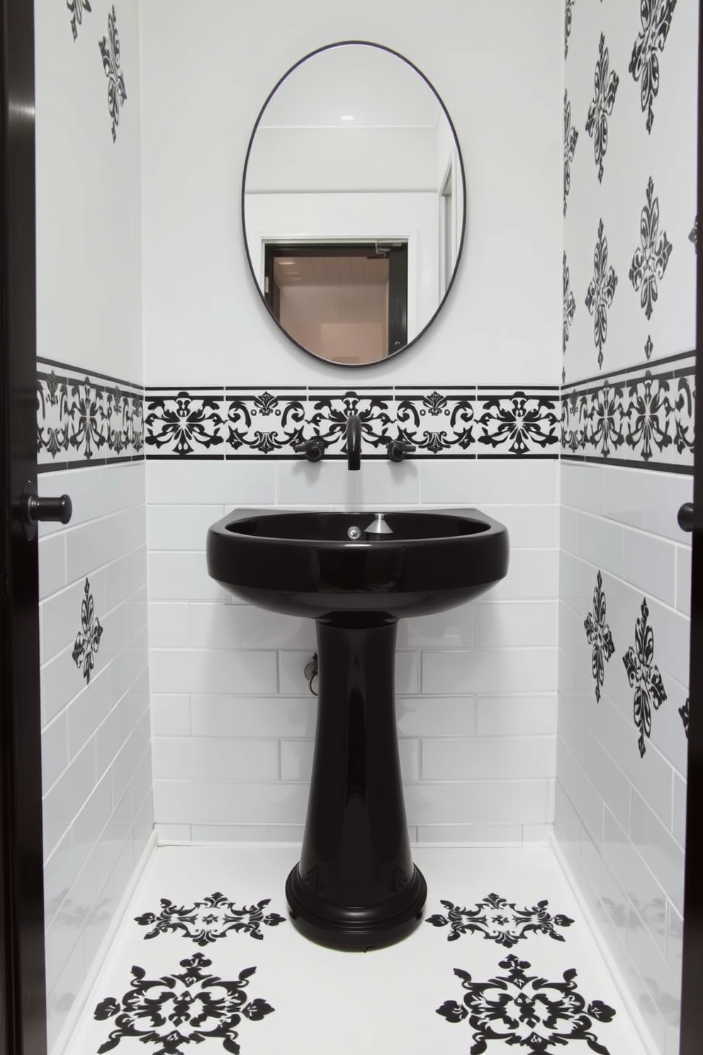 Black And White Powder Room Design Ideas 1