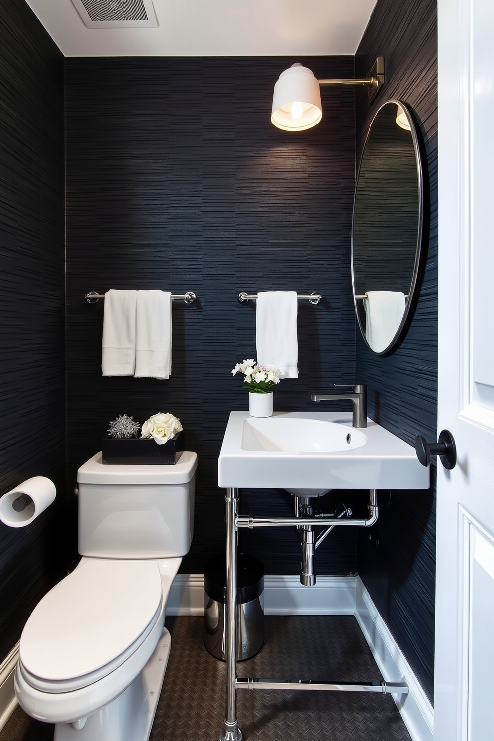 Black And White Powder Room Design Ideas 13