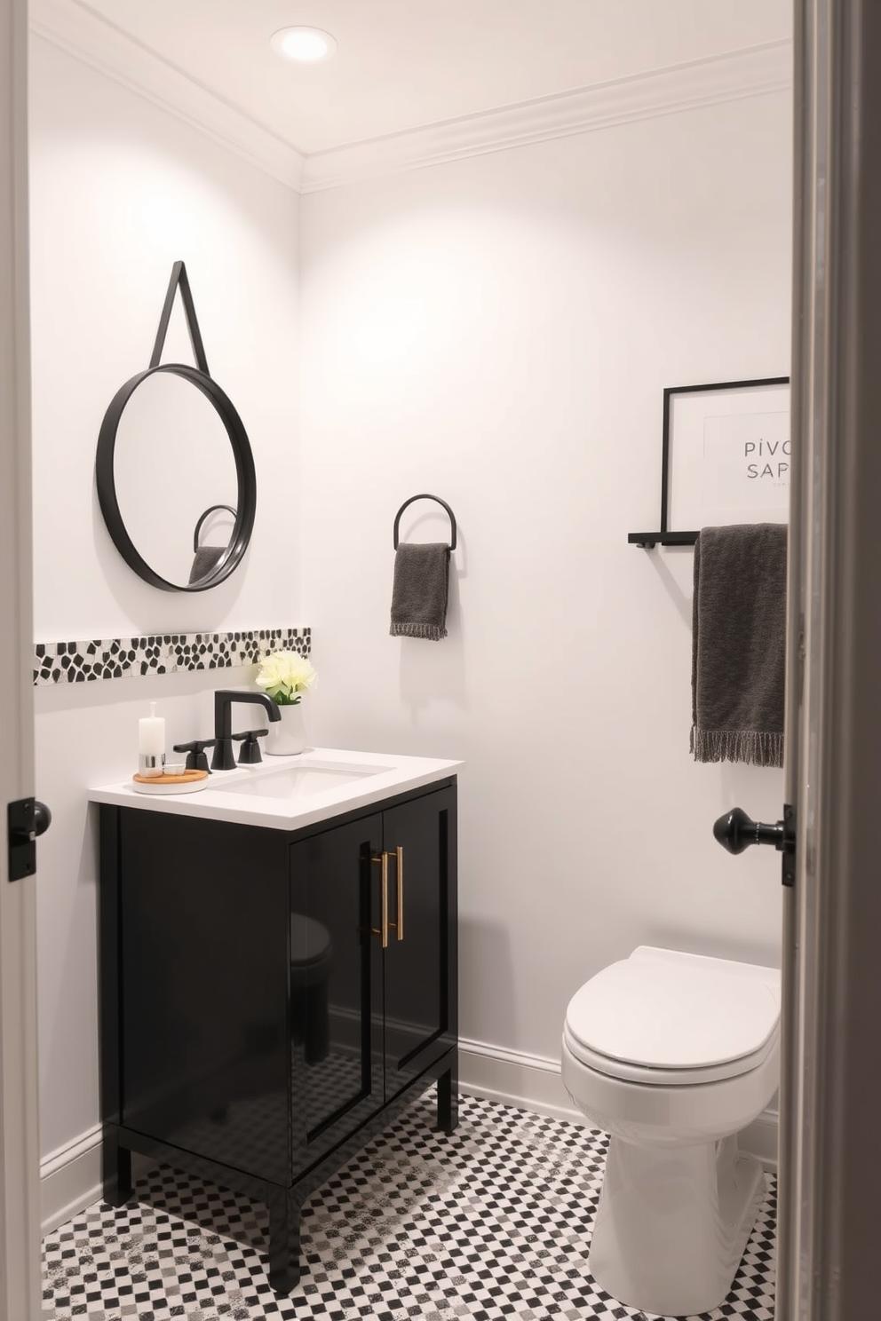 Black And White Powder Room Design Ideas 28