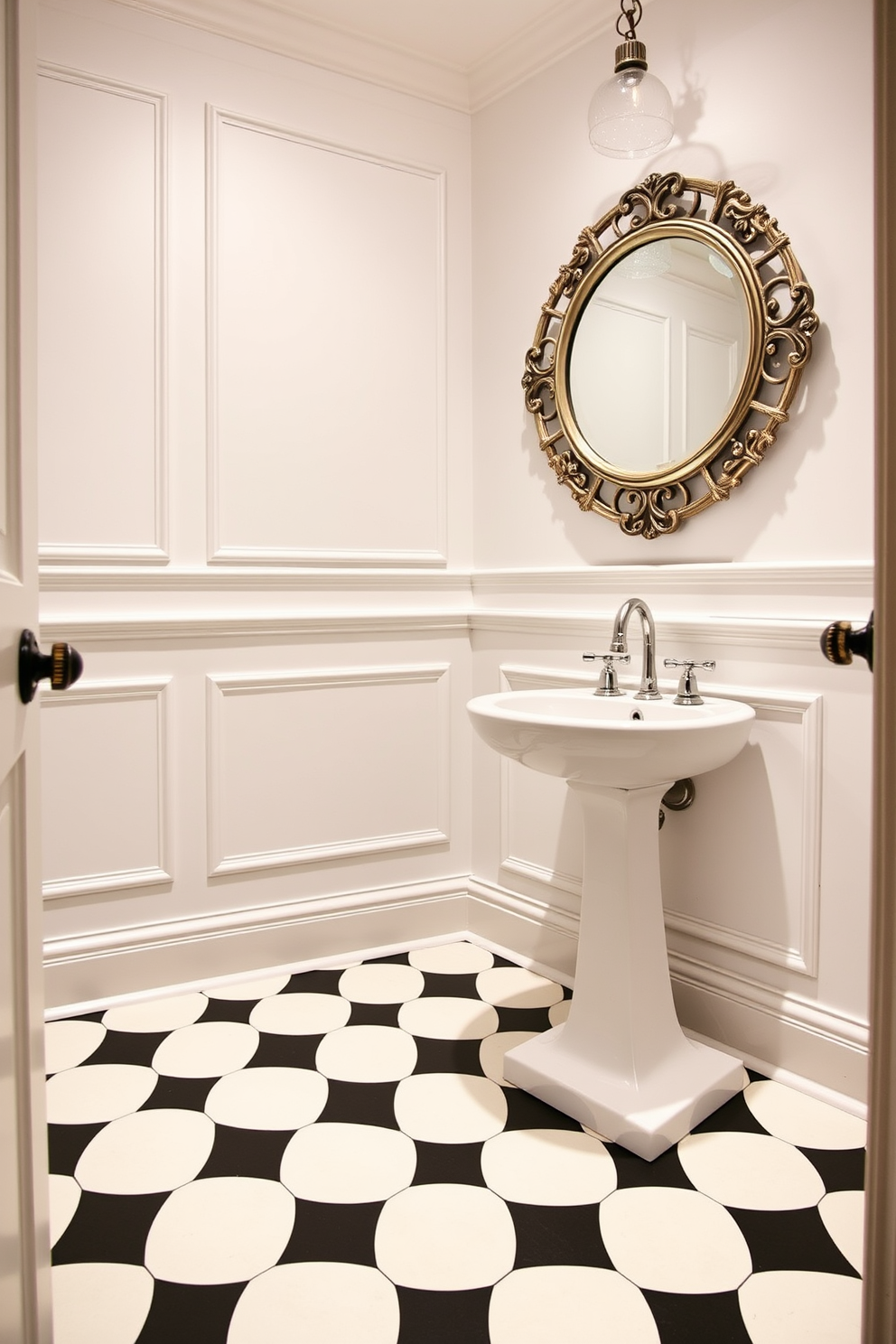 Black And White Powder Room Design Ideas 3