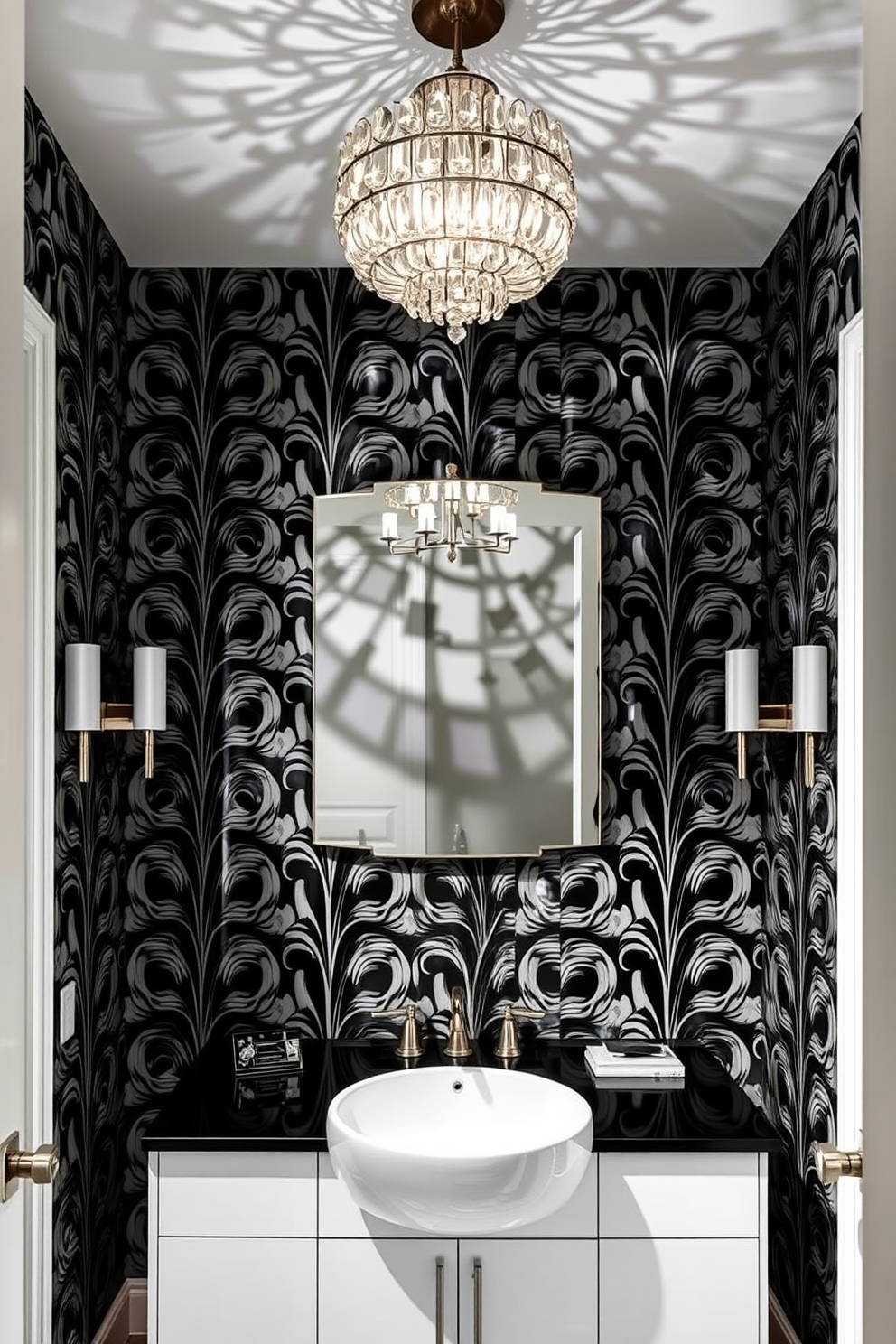 Black And White Powder Room Design Ideas 8