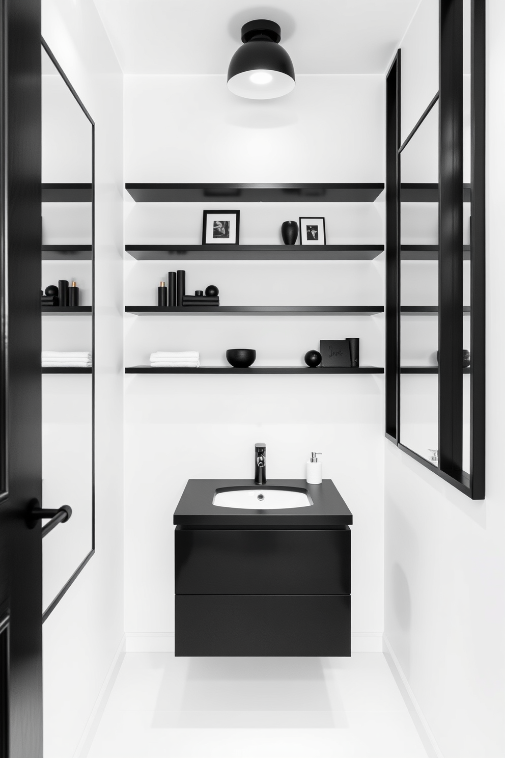 Black And White Powder Room Design Ideas 9