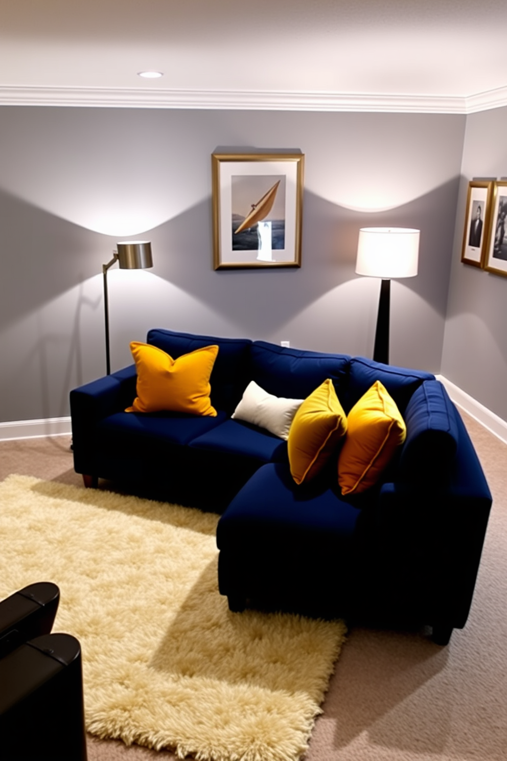 Blue Basement Design Ideas 1