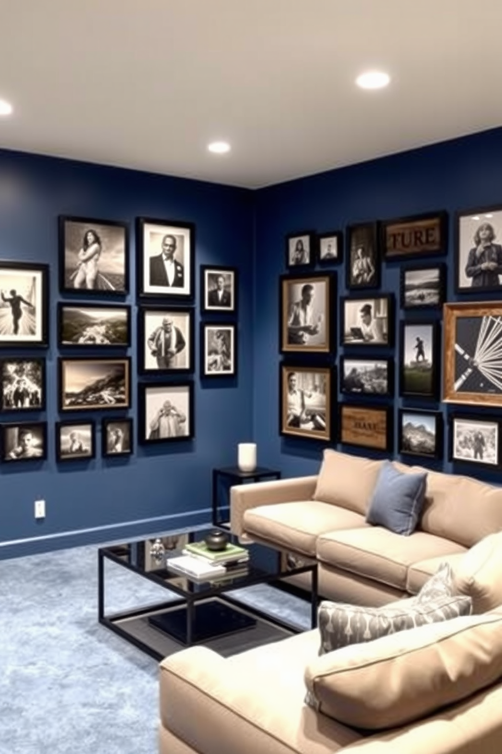 Blue Basement Design Ideas 28