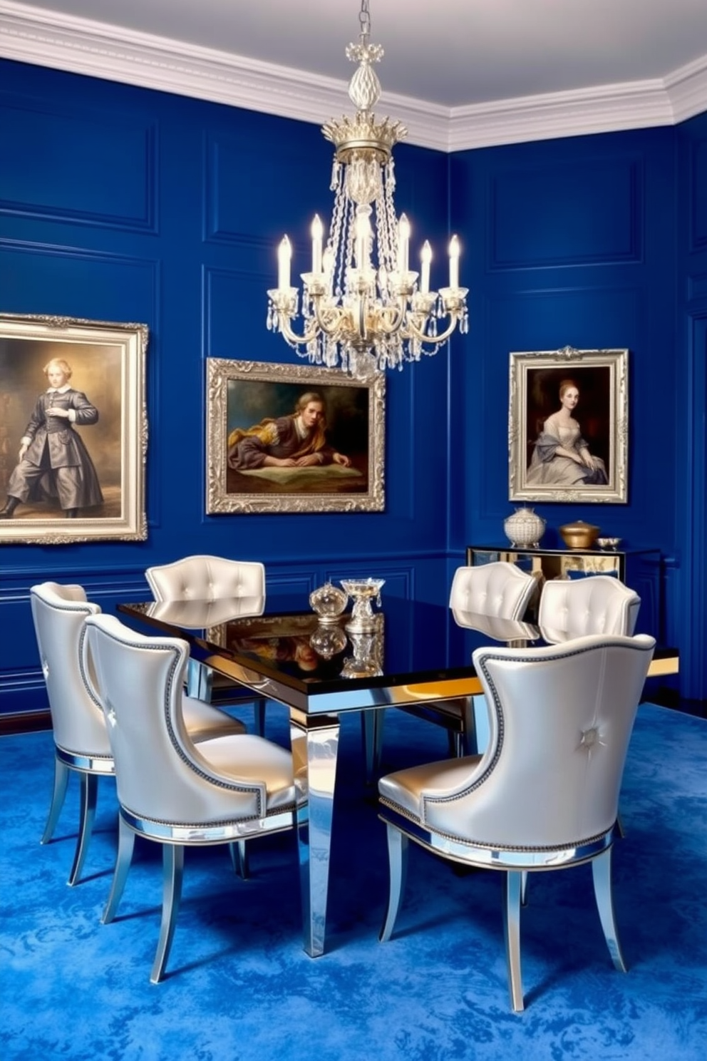 Blue Dining Room Design Ideas 23