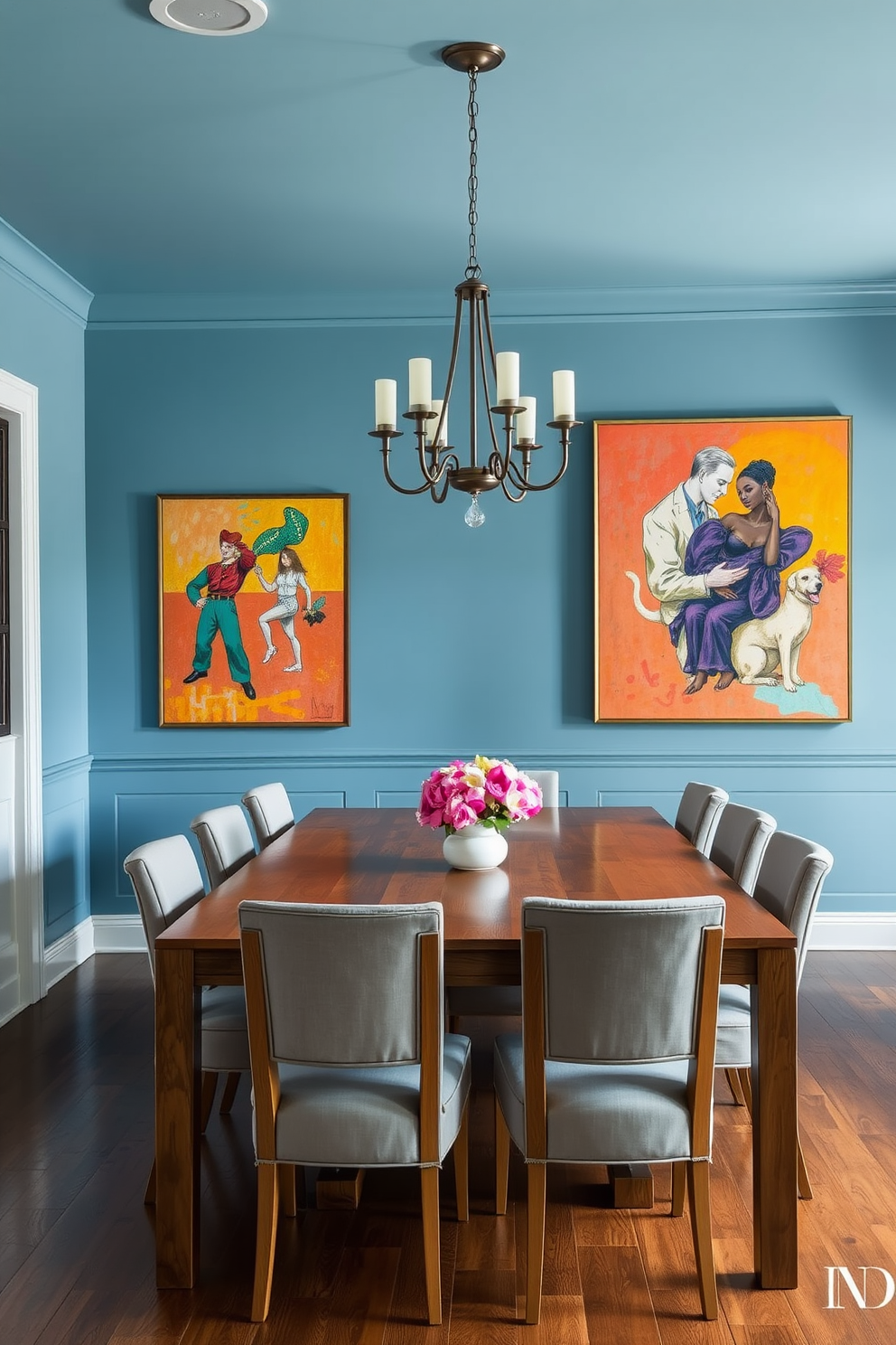 Blue Dining Room Design Ideas 24