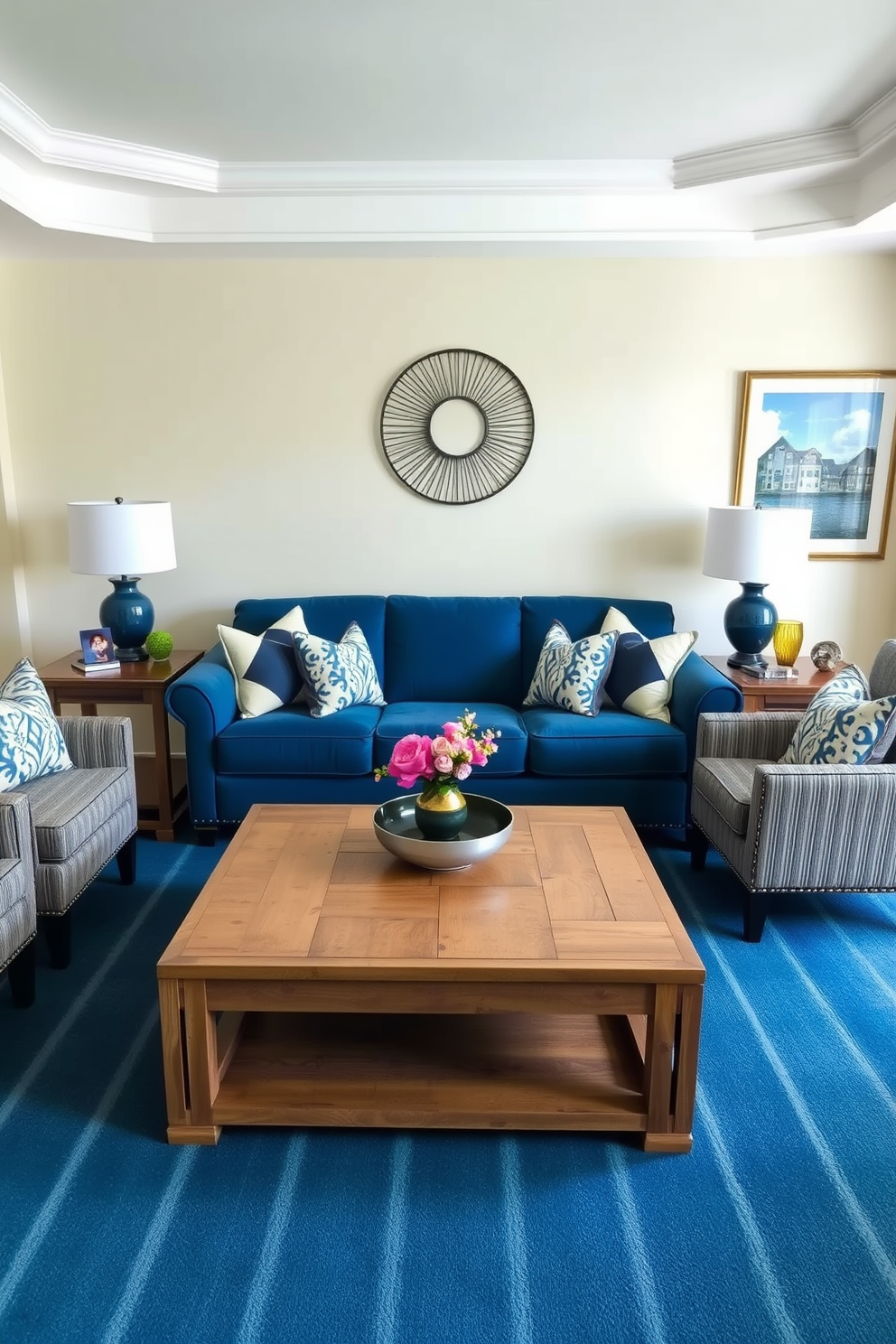 Blue Family Room Design Ideas 17