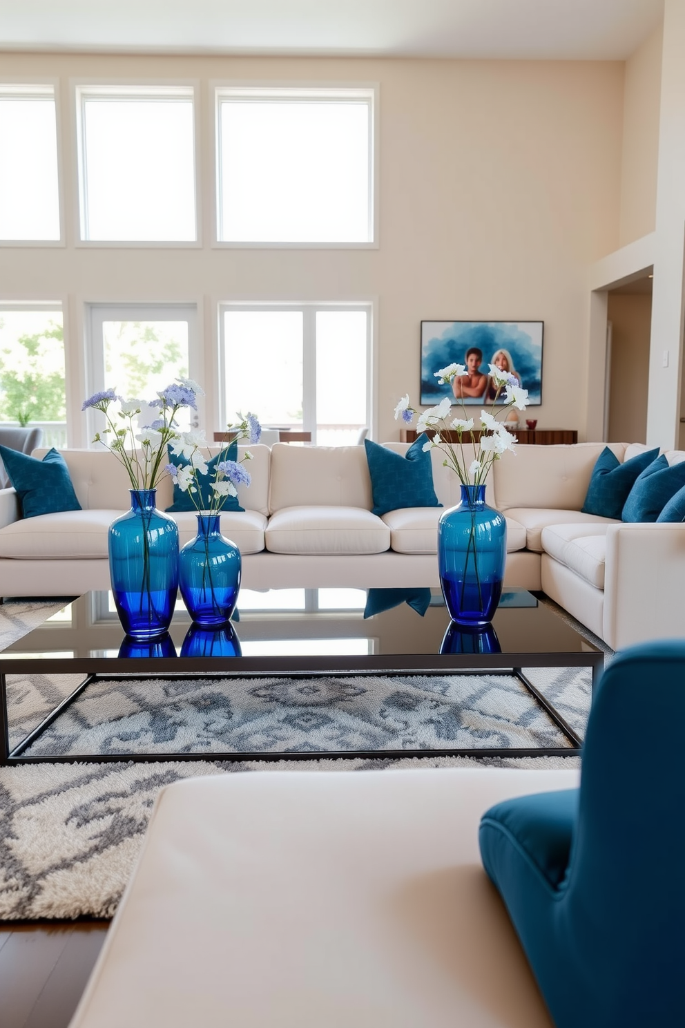 Blue Family Room Design Ideas 21