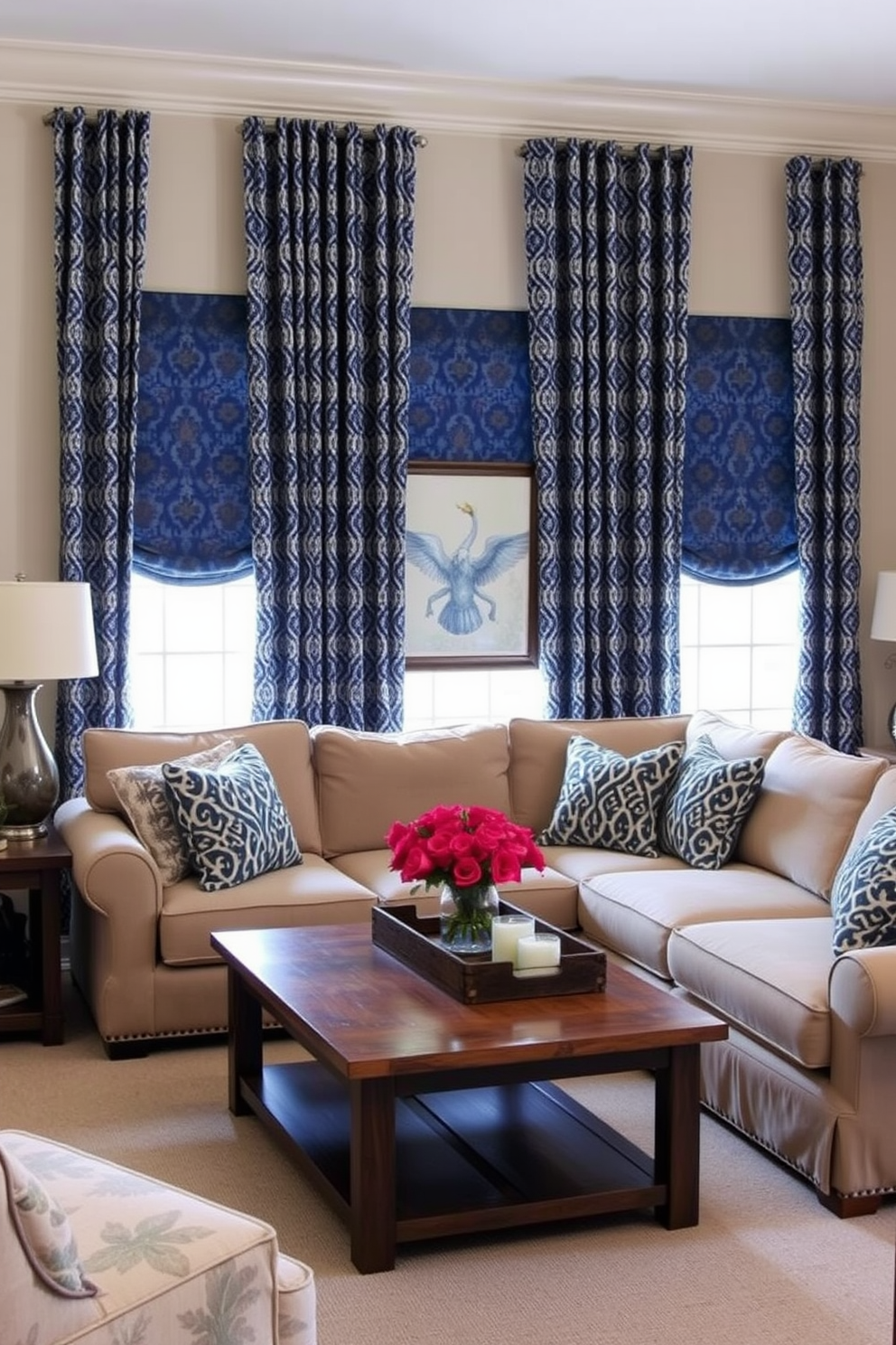 Blue Family Room Design Ideas 26