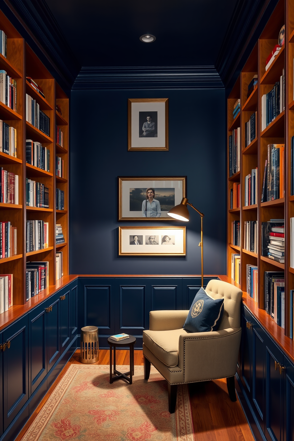 Blue Home Library Design Ideas 2