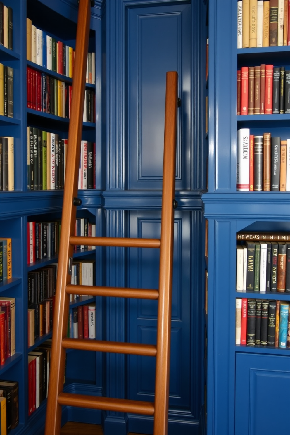 Blue Home Library Design Ideas 20