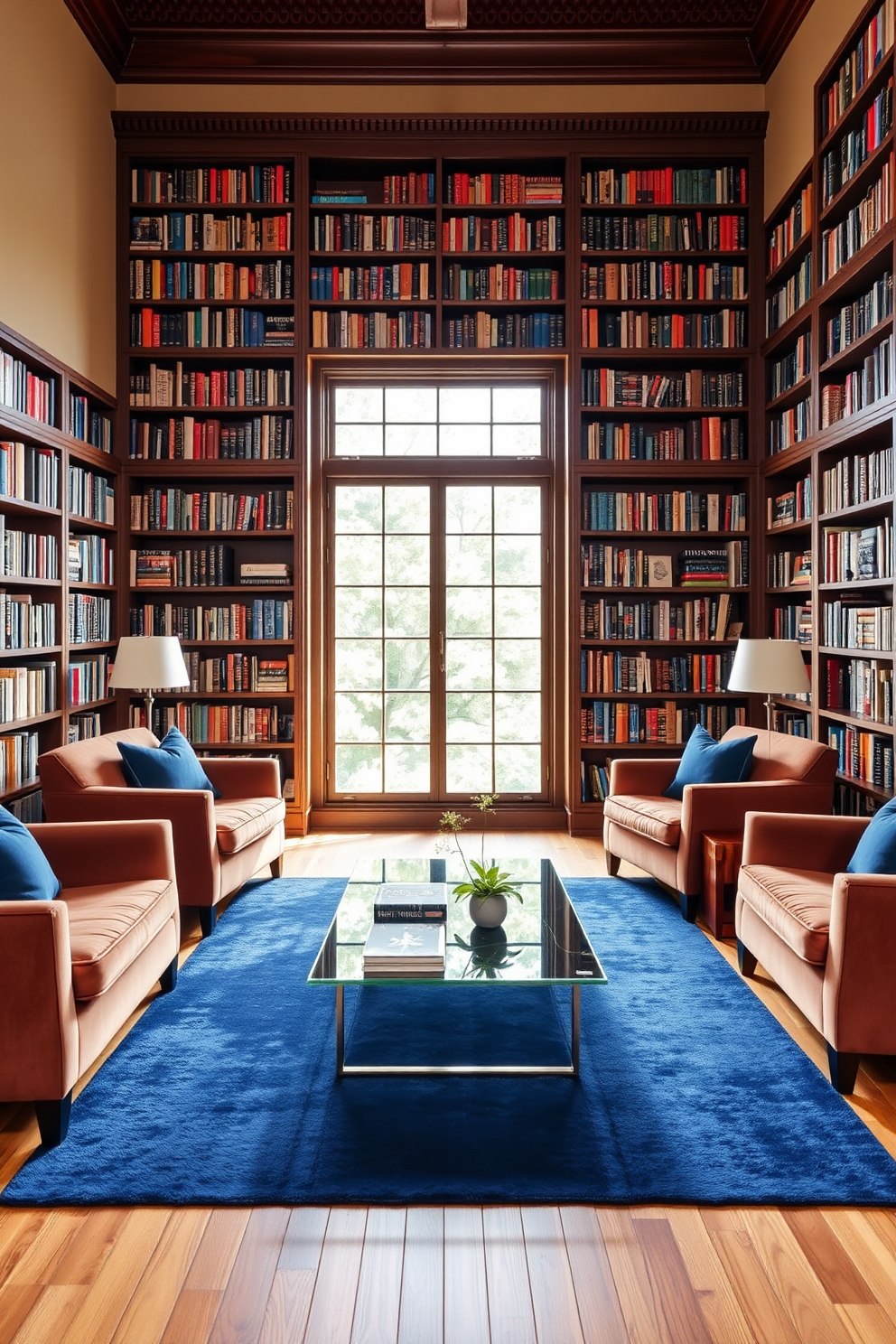 Blue Home Library Design Ideas 26