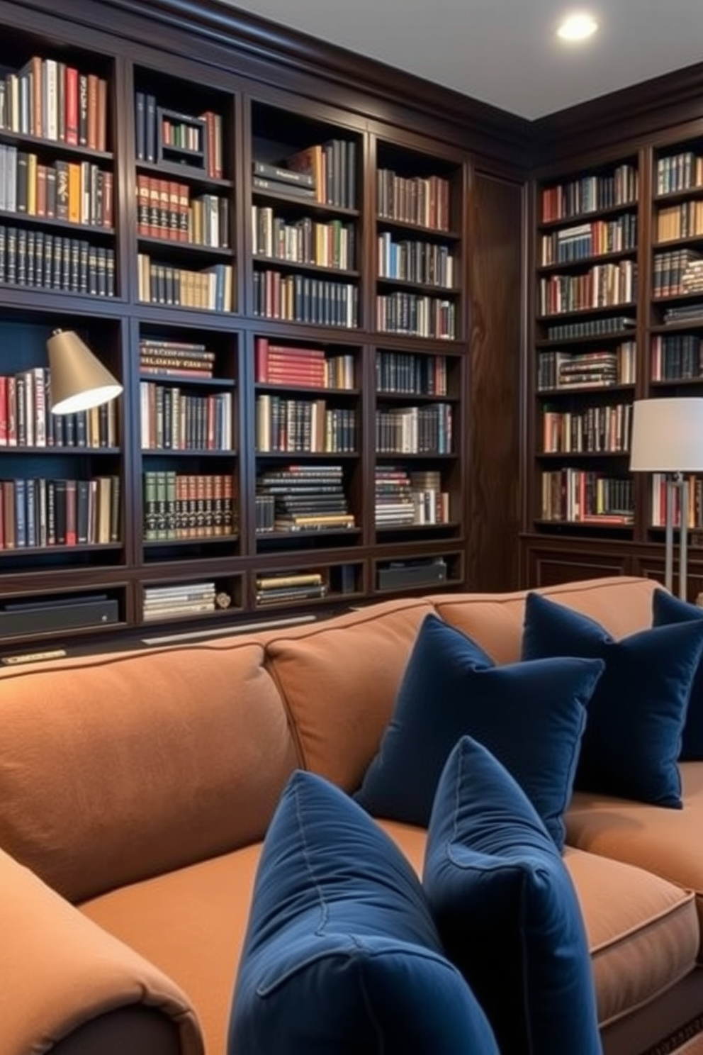 Blue Home Library Design Ideas 30