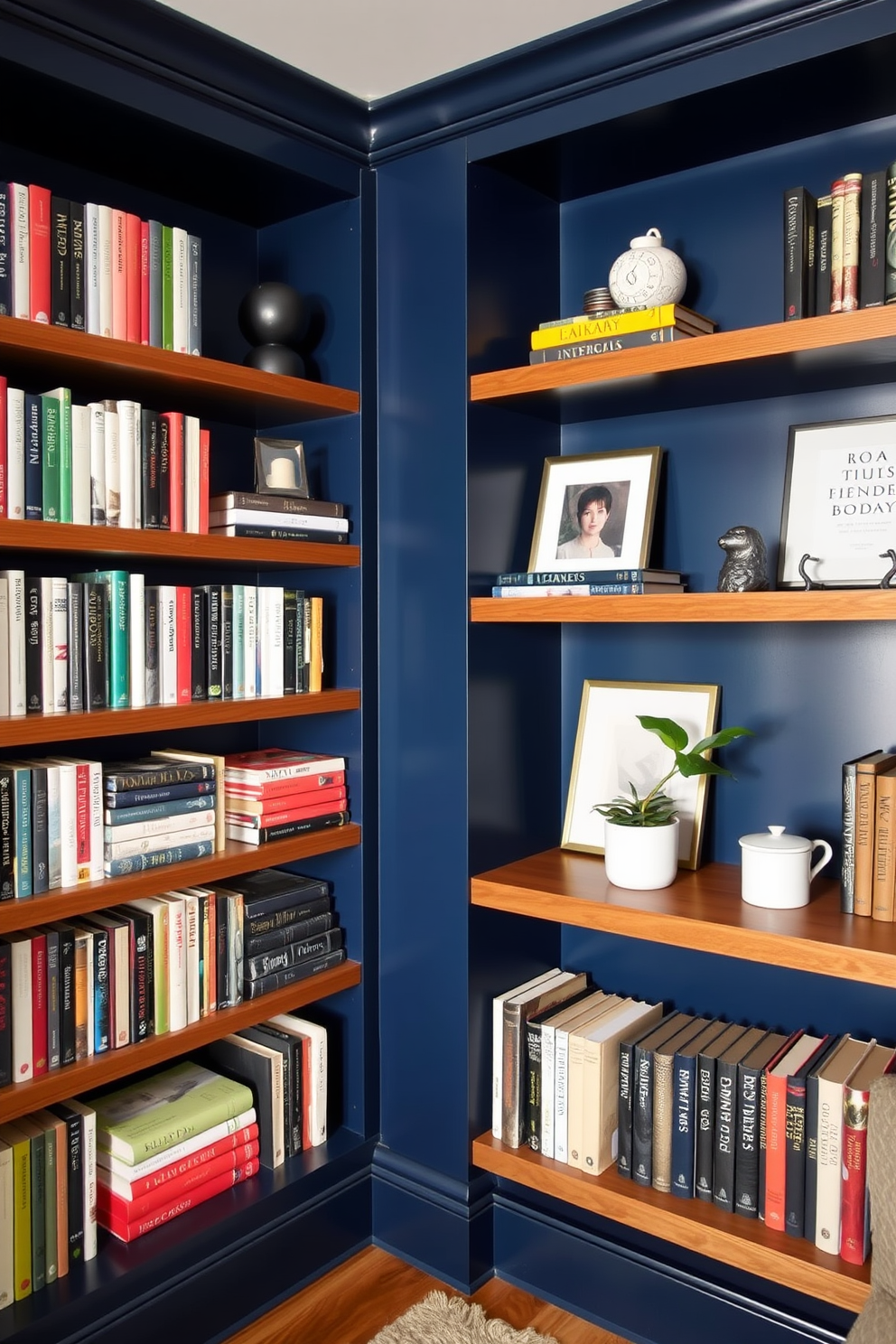 Blue Home Library Design Ideas 9